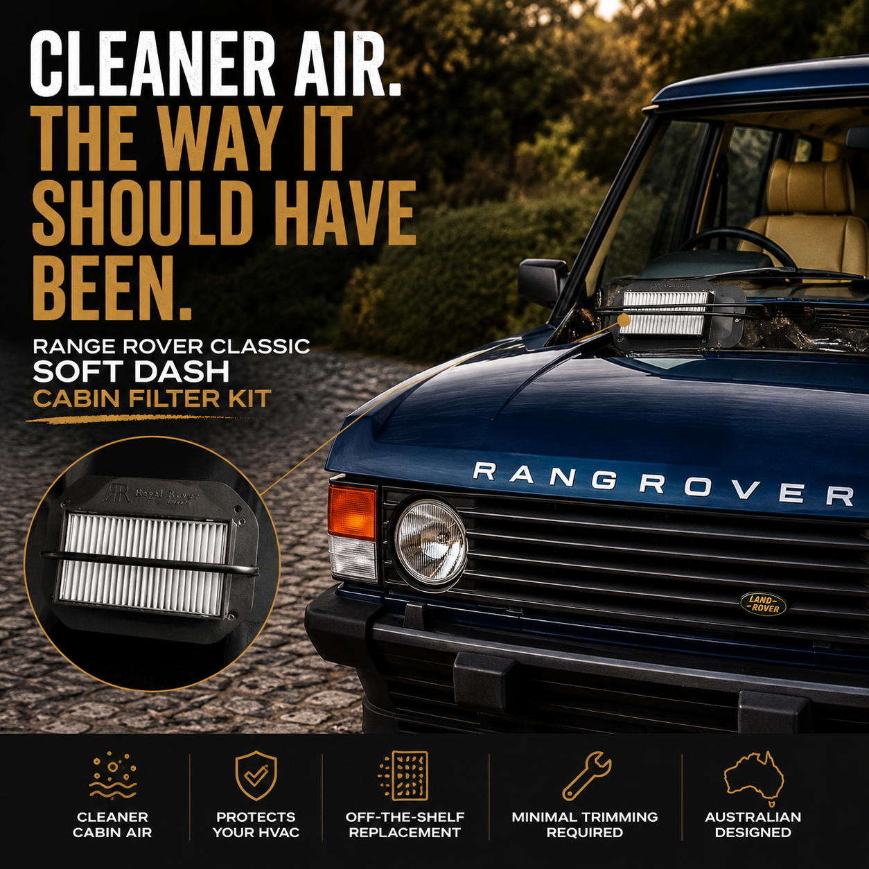 Cabin Filter Kit for Range Rover Classic, Discovery 1 & Discovery 2