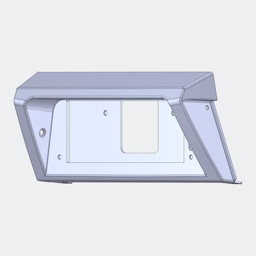 CAD render 2 of Defender pre-puma Haltech uC-10 prototype mount