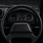 Defender Puma digital cluster showing classic instrument layout
