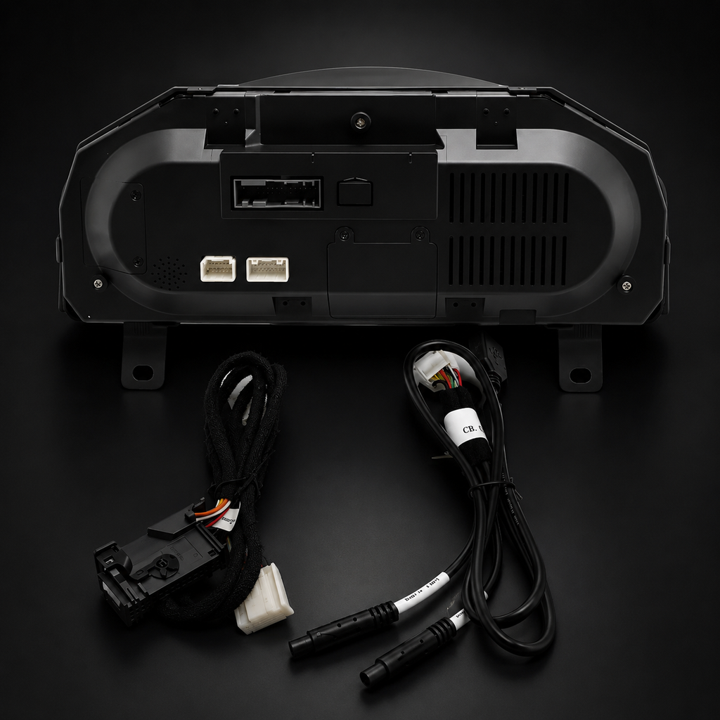 Rear of digital cluster with connection cables