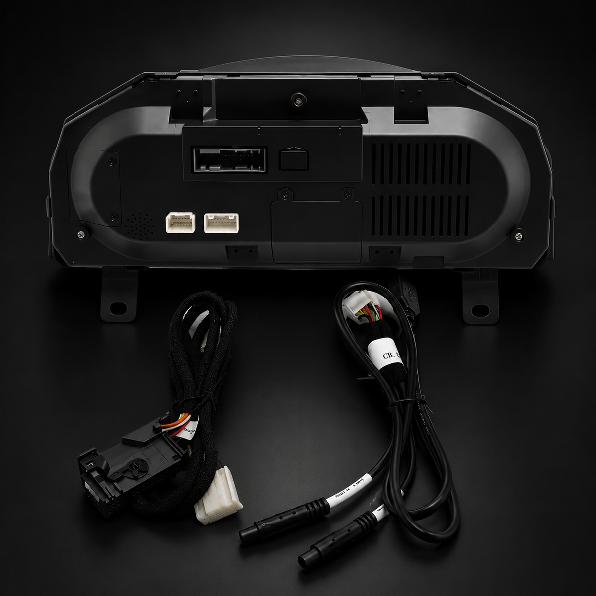 Rear of digital cluster with connection cables