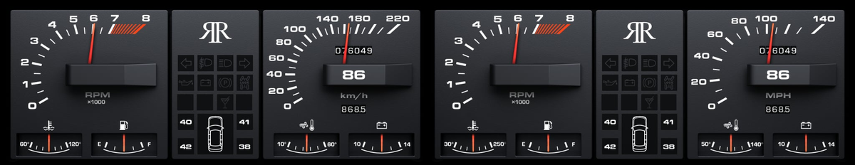 Current Range Rover Classic digital dash layout 1 — metric and imperial